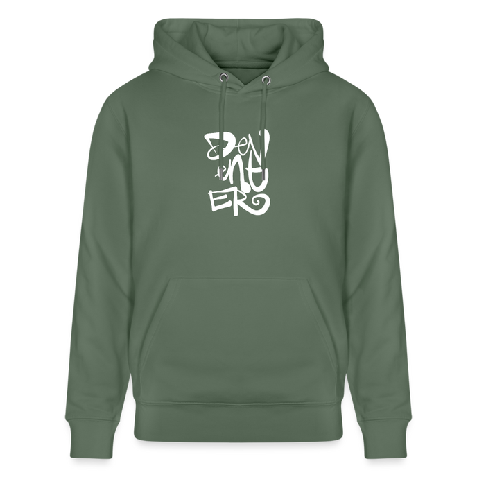 Witte letters Deventer trui. Uniseks bio-hoodie. - dennengroen