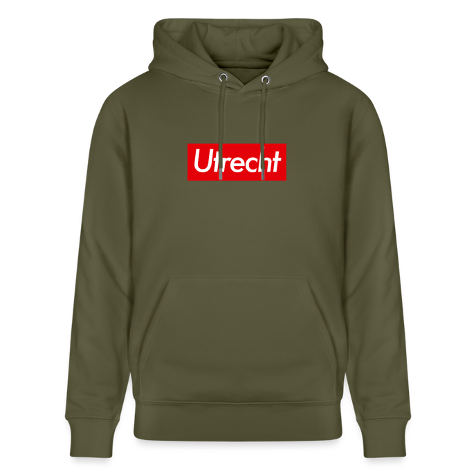 Utrecht hoodie. Uniseks bio-hoodie. - kakigroen