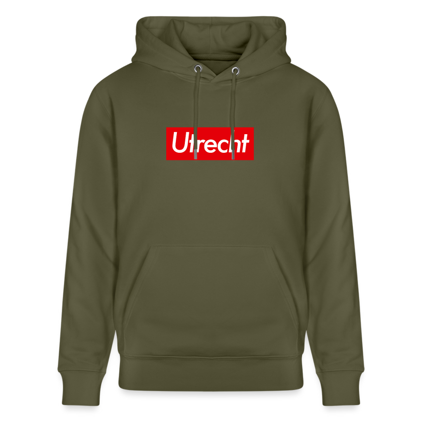 Utrecht hoodie. Uniseks bio-hoodie. - kakigroen