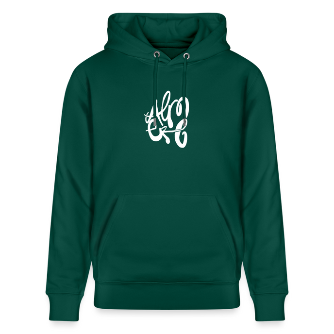 Witte letters Almere trui. Uniseks bio-hoodie. - forest