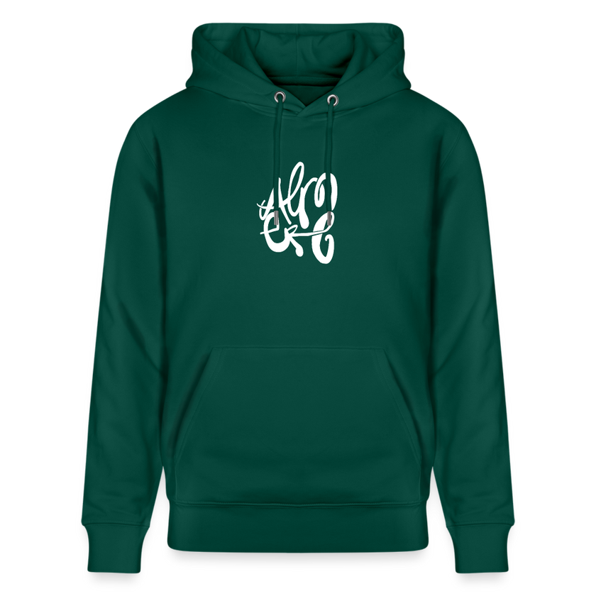 Witte letters Almere trui. Uniseks bio-hoodie. - forest