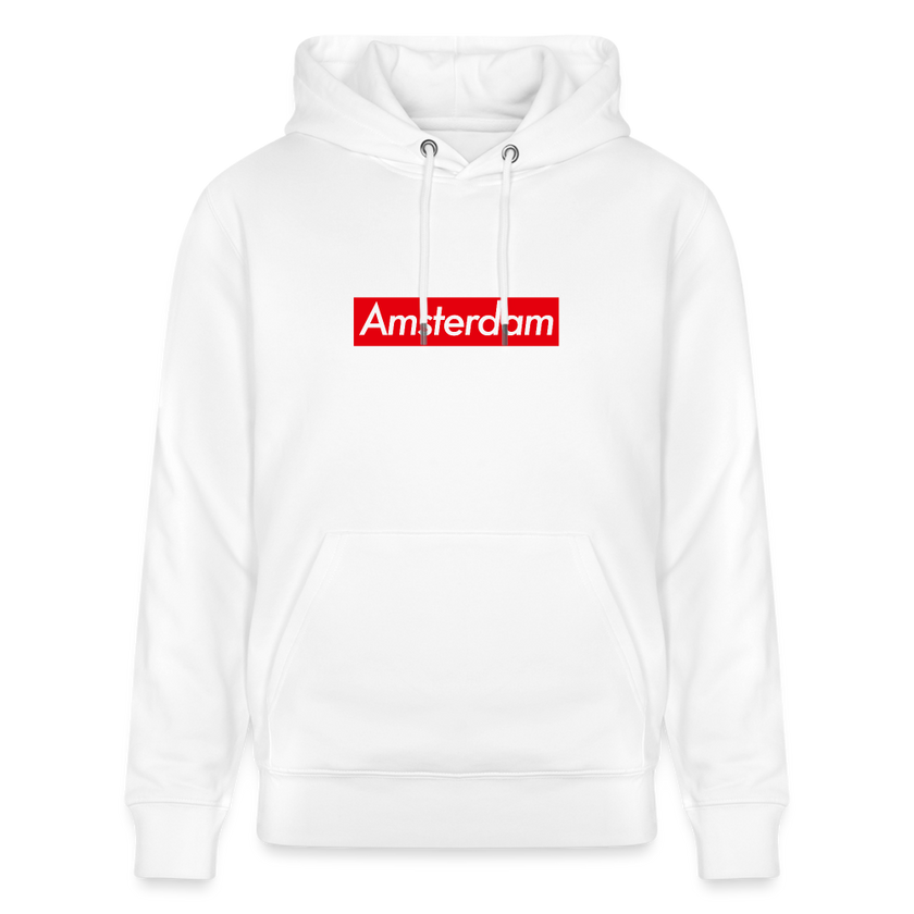 Amsterdam hoodie. Uniseks bio-hoodie. - wit