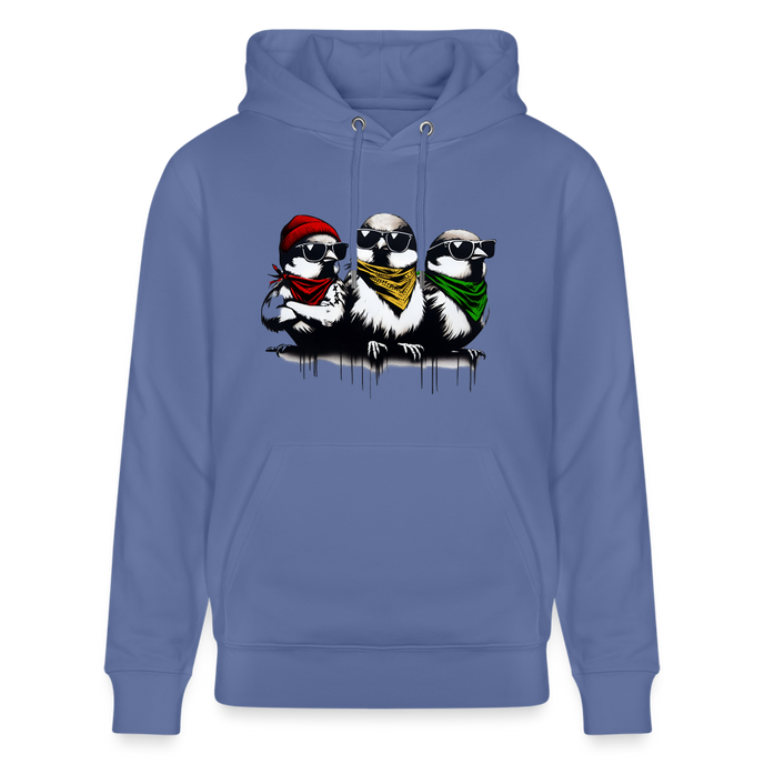 Three bad #ass little birds, bob Marley Amsterdam Uniseks bio-hoodie - blauw