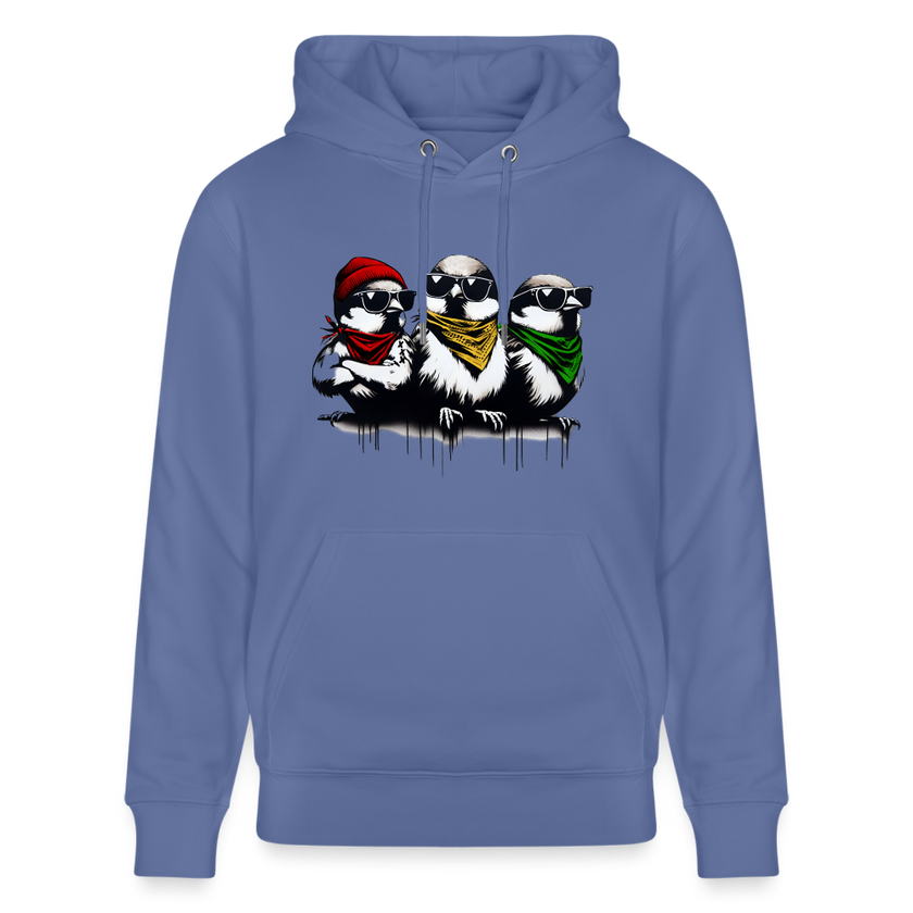 Three bad #ass little birds, bob Marley Amsterdam Uniseks bio-hoodie - blauw