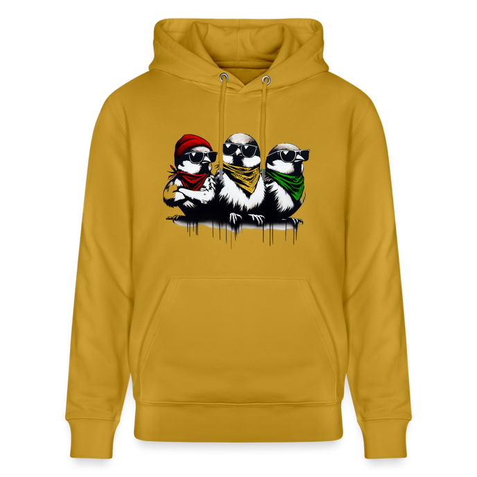 Three bad #ass little birds, bob Marley Amsterdam Uniseks bio-hoodie - oker