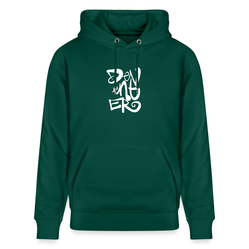 Witte letters Deventer trui. Uniseks bio-hoodie. - forest