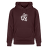 Witte letters Almere trui. Uniseks bio-hoodie. - maroon