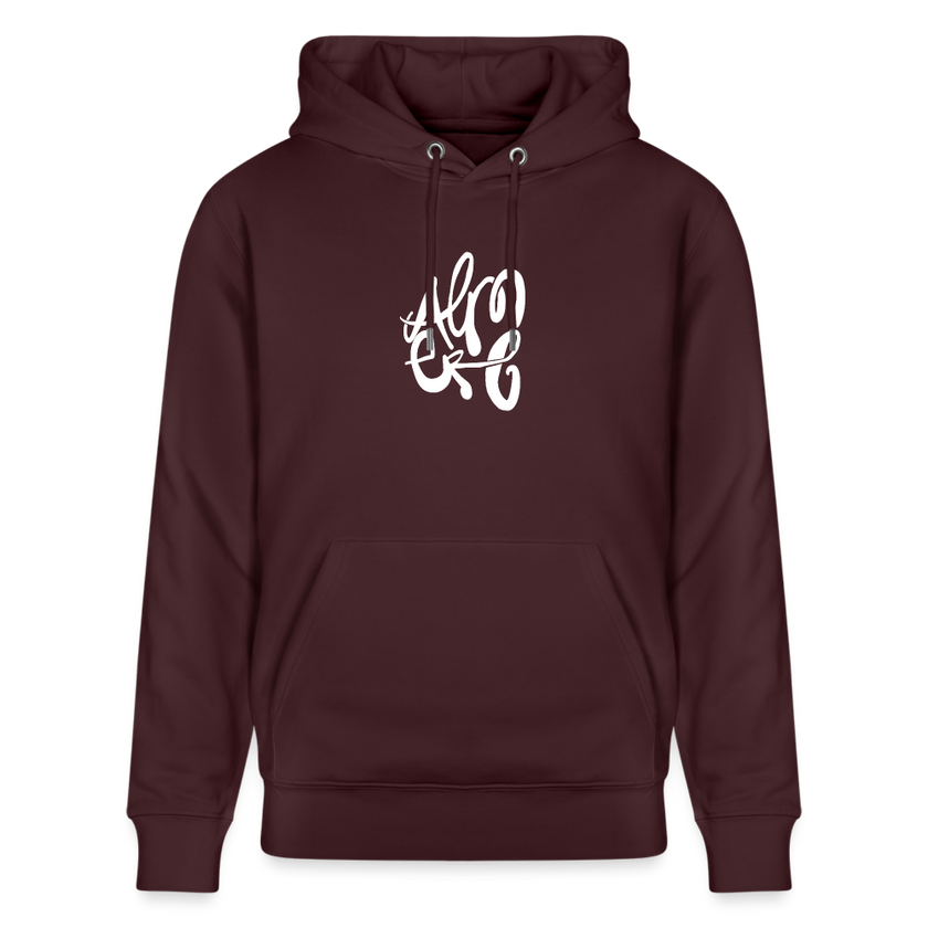 Witte letters Almere trui. Uniseks bio-hoodie. - maroon