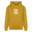 Witte letters Nijmegan trui. Uniseks bio-hoodie. - oker