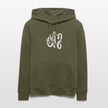 Witte letters Almere trui. Uniseks bio-hoodie. - kakigroen