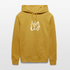 Witte letters Almelo trui. Uniseks bio-hoodie. - oker