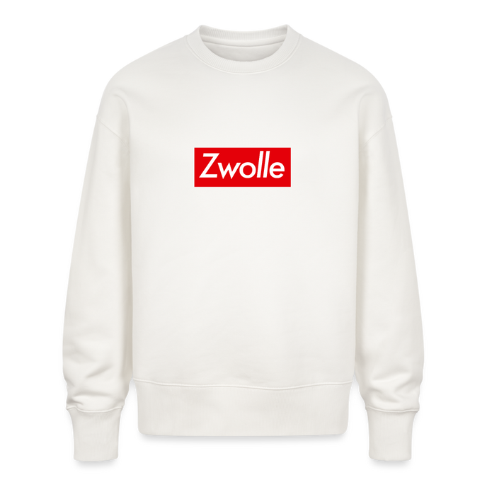 Zwolle trui. Uniseks oversize bio-sweater. - OFF WHITE