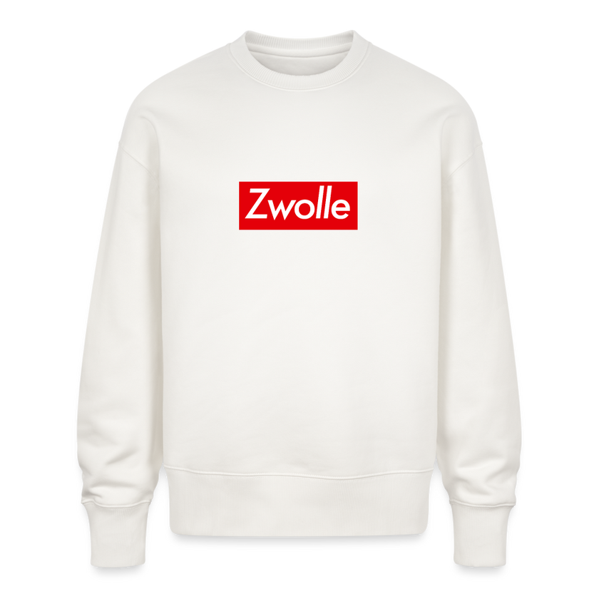 Zwolle trui. Uniseks oversize bio-sweater. - OFF WHITE