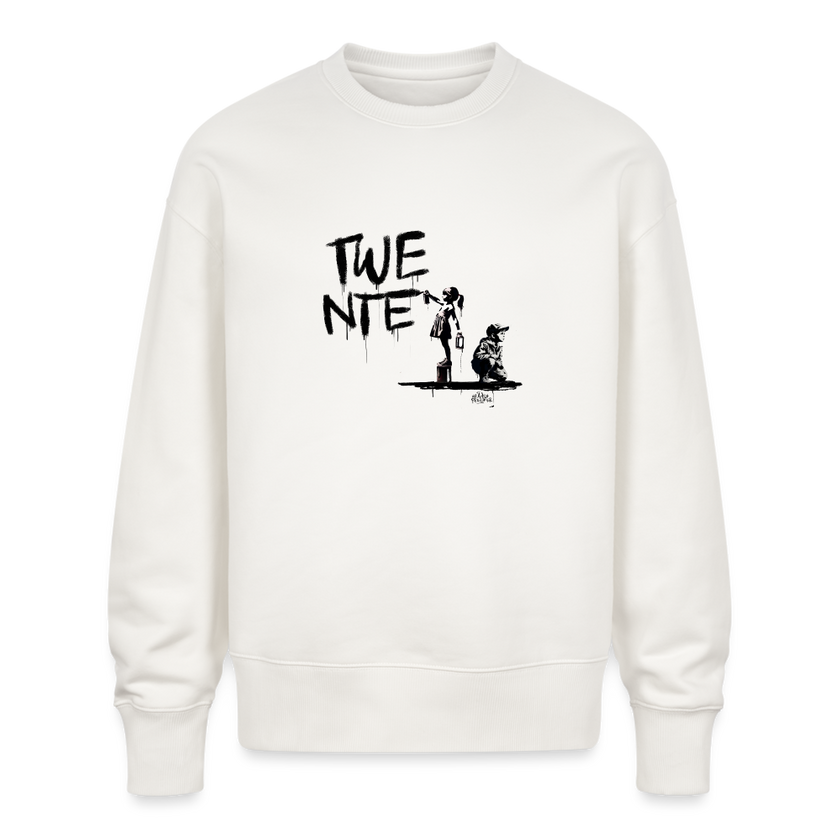 Boefjes Twente. Uniseks oversize bio-sweater. - OFF WHITE