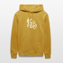 Witte letters Twente trui. Uniseks bio-hoodie. - oker