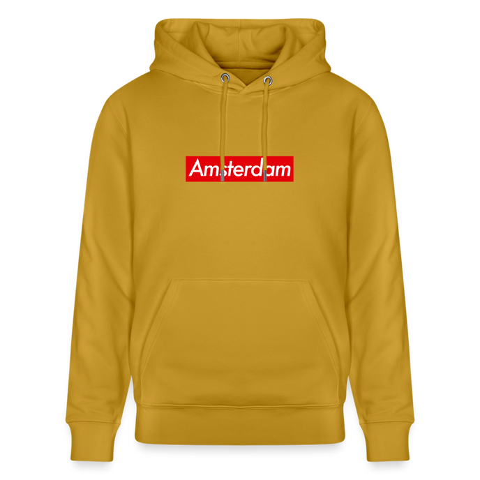 Amsterdam hoodie. Uniseks bio-hoodie. - oker