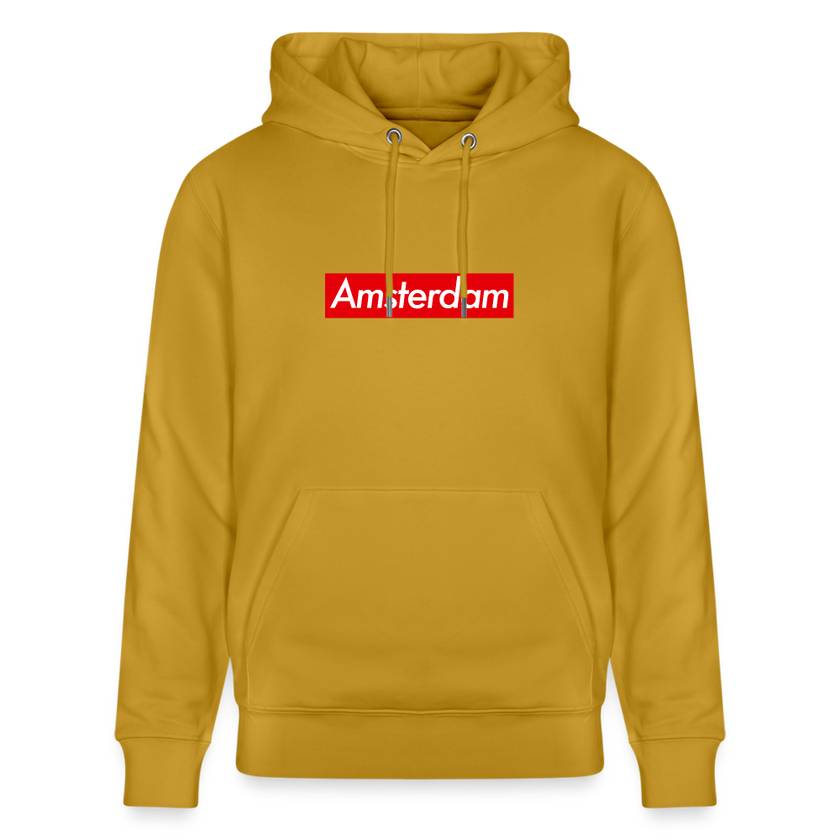 Amsterdam hoodie. Uniseks bio-hoodie. - oker