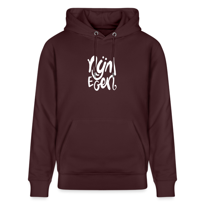 Witte letters Nijmegan trui. Uniseks bio-hoodie. - maroon