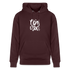 Witte letters Nijmegan trui. Uniseks bio-hoodie. - maroon