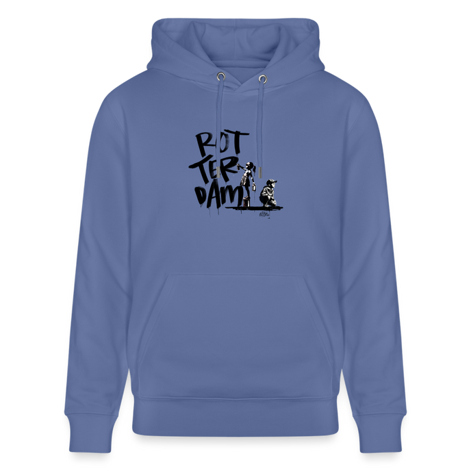 Boefjes Rotterdam. Uniseks bio-hoodie. - blauw