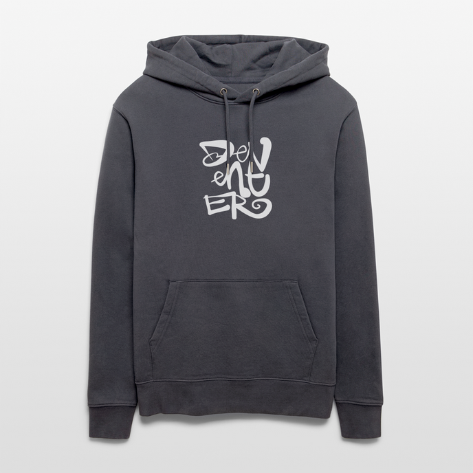 Witte letters Deventer trui. Uniseks bio-hoodie. - indigo