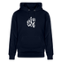 Witte letters Almere trui. Uniseks bio-hoodie. - marine