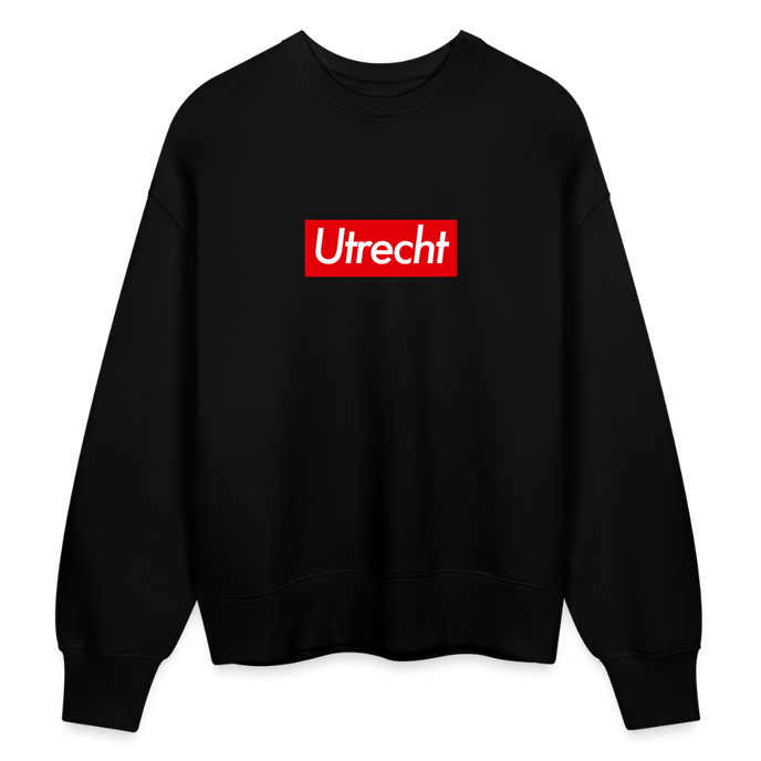 Utrecht trui. Uniseks oversize bio-sweater. - zwart