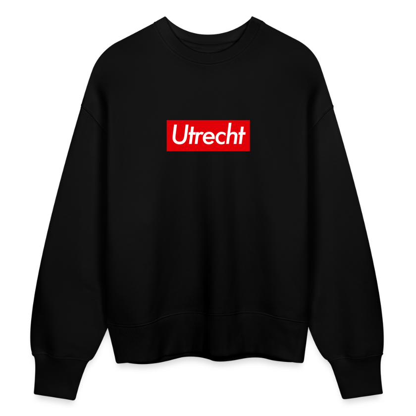 Utrecht trui. Uniseks oversize bio-sweater. - zwart