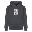 Witte letters Amsterdam trui. Uniseks bio-hoodie. - indigo