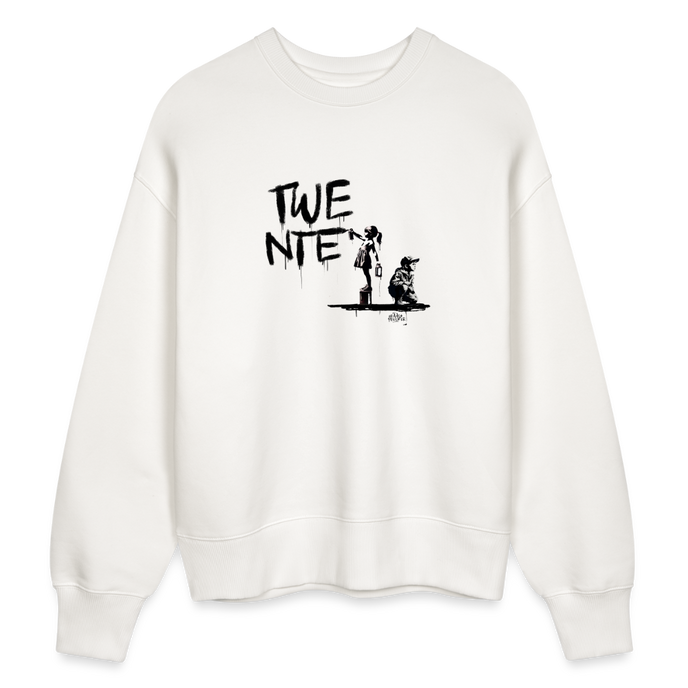 Boefjes Twente. Uniseks oversize bio-sweater. - OFF WHITE