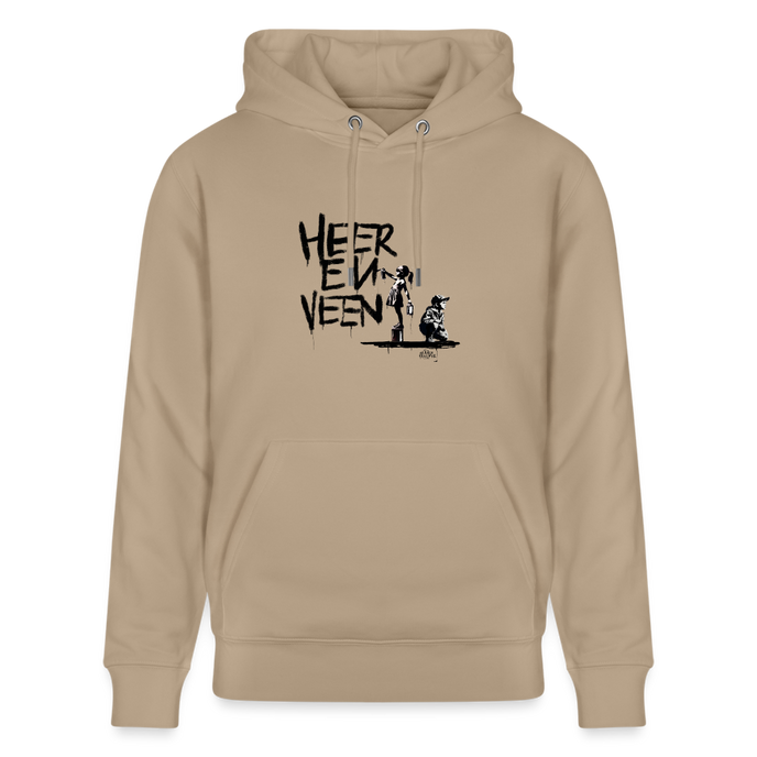 Boefjes Heerenveen. Uniseks bio-hoodie. - beige