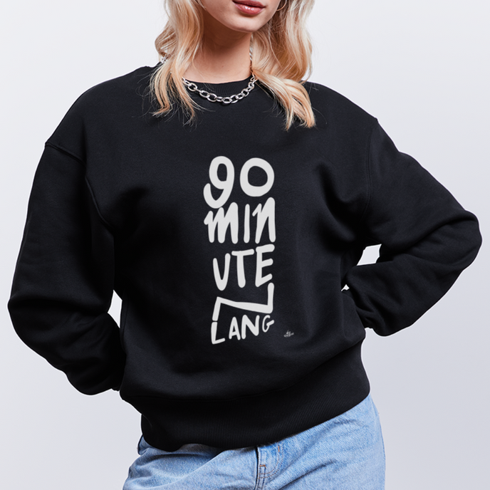 90 minuten lang. Trui. Unisex Oversize Organic Sweatshirt - zwart