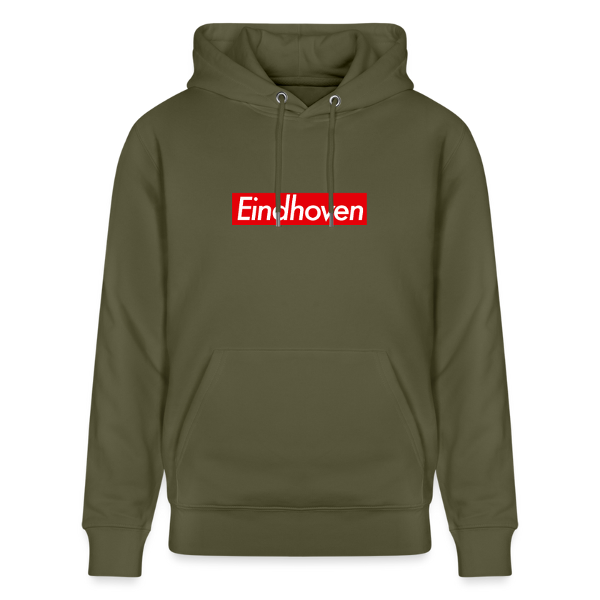 Eindhoven hoodie. Uniseks bio-hoodie. - kakigroen