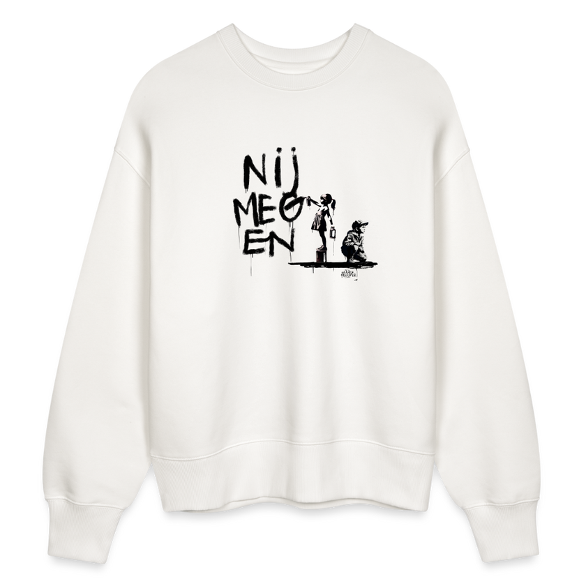 Boefjes Nijmegen. Uniseks oversize bio-sweater. - OFF WHITE