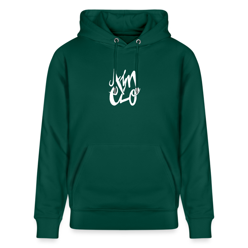 Witte letters Almelo trui. Uniseks bio-hoodie. - forest