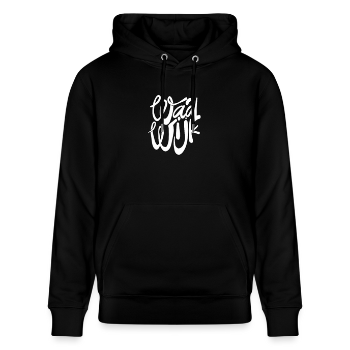 Witte letters Waalwijk hoodies. Uniseks bio-hoodie. - zwart