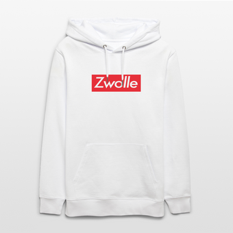 Zwolle hoodie. Uniseks bio-hoodie. - wit