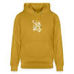 Witte letters Sittard trui. Uniseks bio-hoodie. - oker