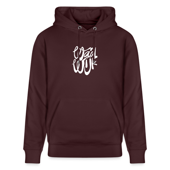 Witte letters Waalwijk hoodies. Uniseks bio-hoodie. - maroon