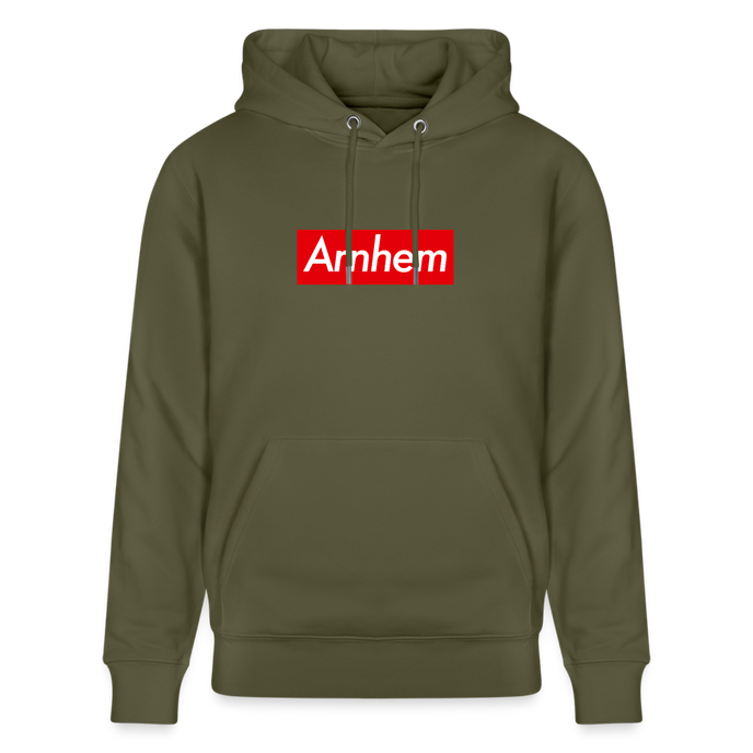 Arnhem hoodie. Uniseks bio-hoodie. - kakigroen