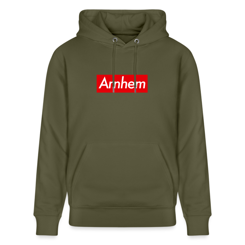 Arnhem hoodie. Uniseks bio-hoodie. - kakigroen