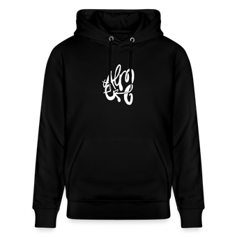 Witte letters Almere trui. Uniseks bio-hoodie. - zwart