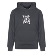 Witte letters Heerenveen trui. Uniseks bio-hoodie. - indigo