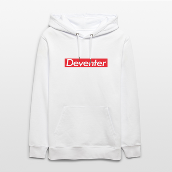 Deventer hoodie. Uniseks bio-hoodie. - wit