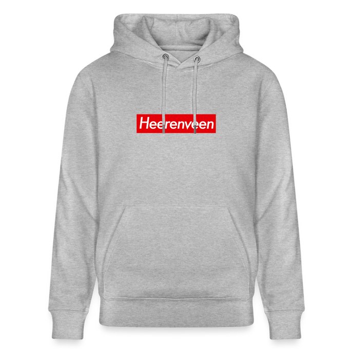 Heerenveen hoodie. Uniseks bio-hoodie. - grijs gemêleerd