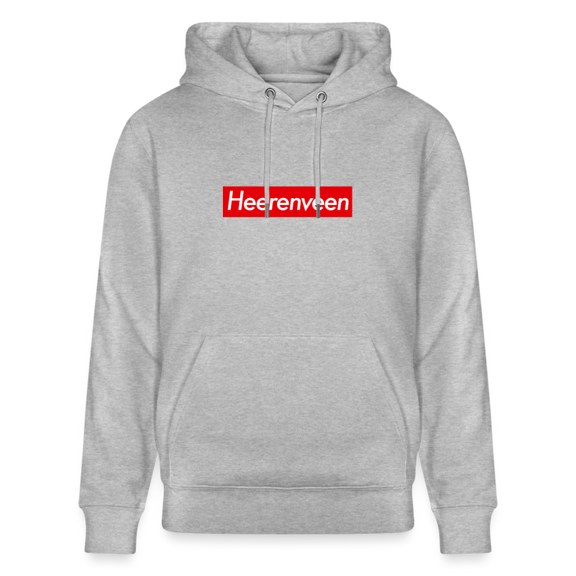 Heerenveen hoodie. Uniseks bio-hoodie. - grijs gemêleerd