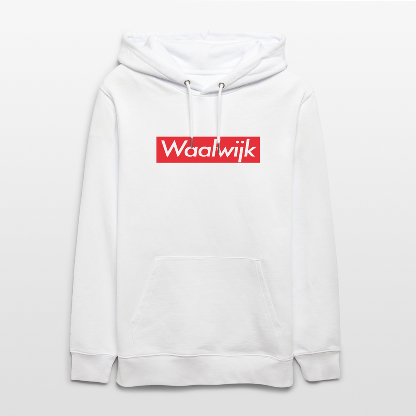 Waalwijk hoodie. Uniseks bio-hoodie. - wit