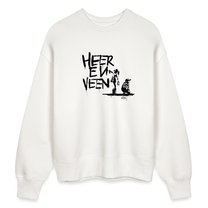 Boefjes Heerenveen. Uniseks oversize bio-sweater. - OFF WHITE