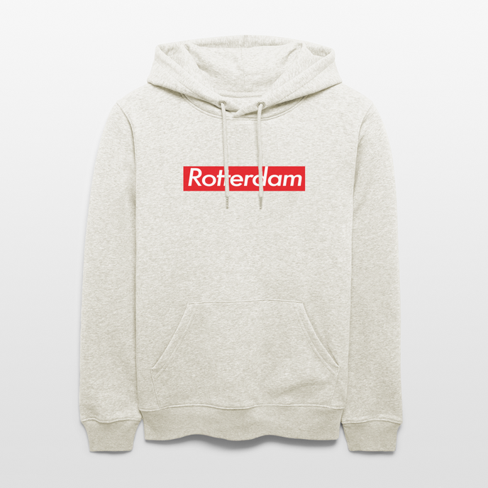 Rotterdam hoodie. Uniseks bio-hoodie. - beige gemêleerd