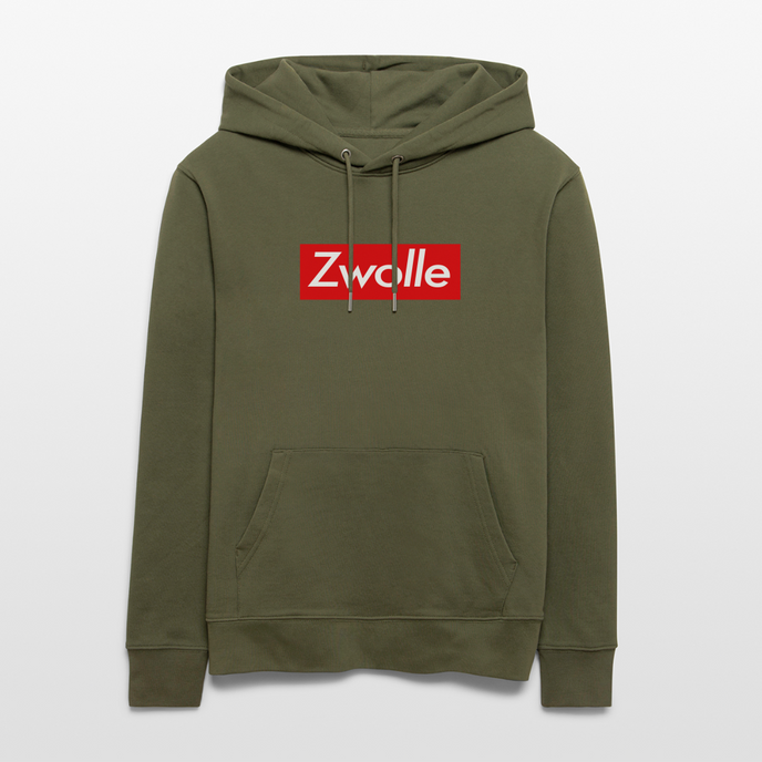 Zwolle hoodie. Uniseks bio-hoodie. - kakigroen